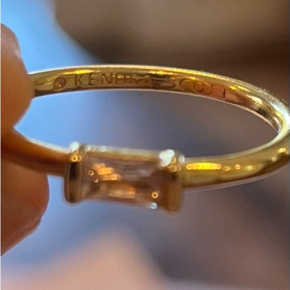 Kendra scott Juliette Gold Band Ring size 9white crystal